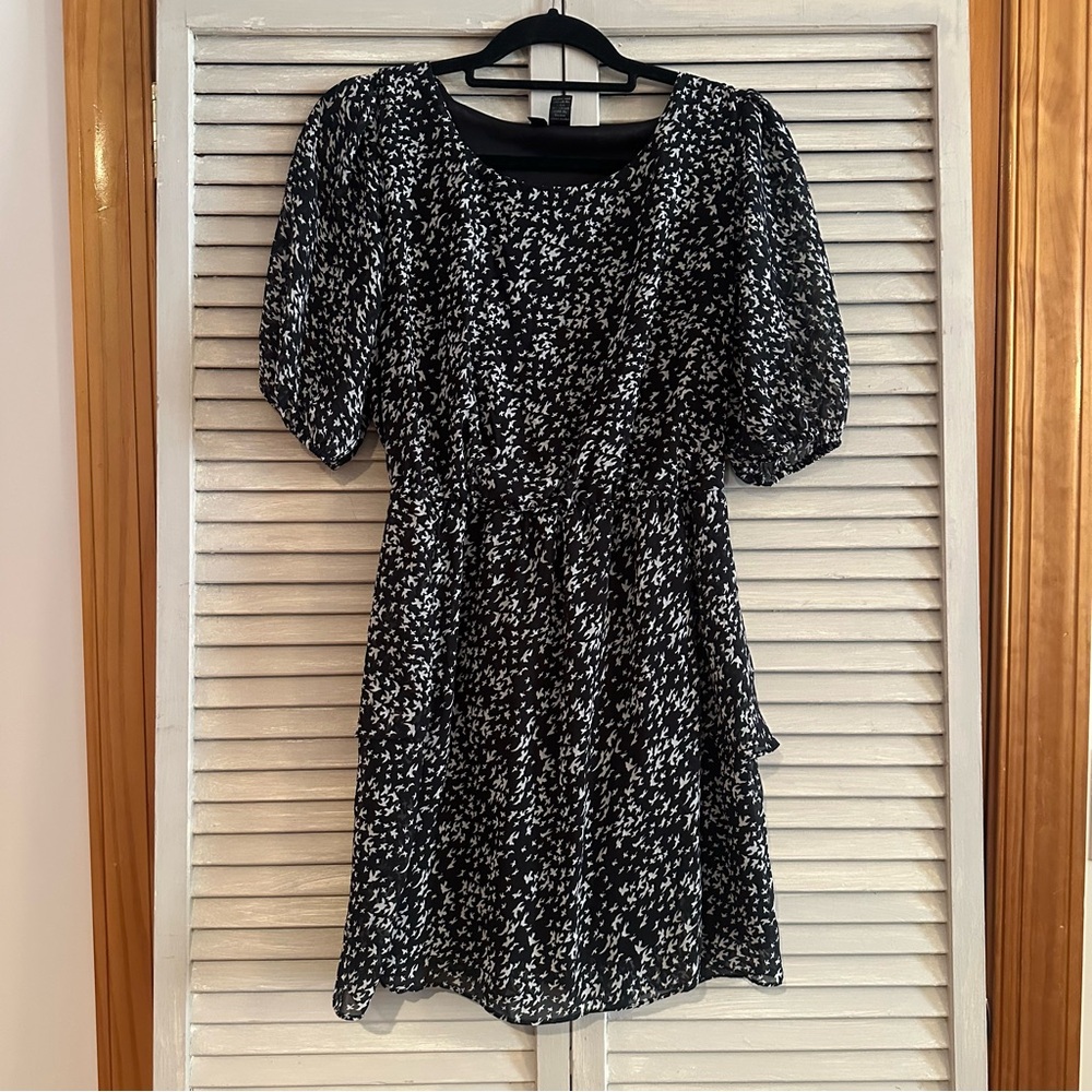 Fun & Flirt Black and White Midi Dress